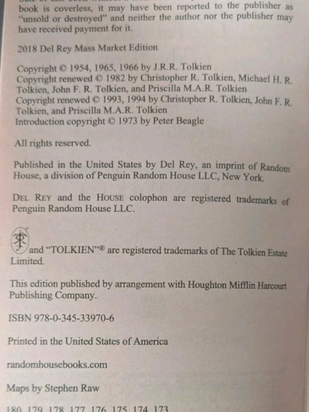 Fellowship of the Ring by J.R.R. Tolkien, Mass Market 1986, Fantasy Series